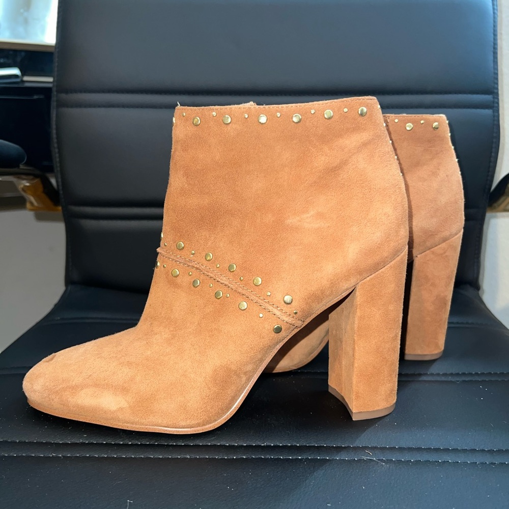 Sam Edelman Gold trimmed Brown Booties